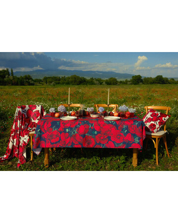 Tablecloth - Poppy - Black, Material: Polyester, Size: 140x140, 2 image