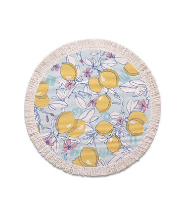Placemats - Lemon Blue - Round 2 Pc, 2 image