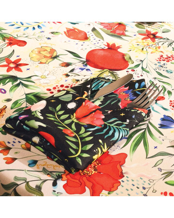 Napkin - Pomegranate Garden - 2 pcs, მასალა: პოლიესტერი, Color : Black