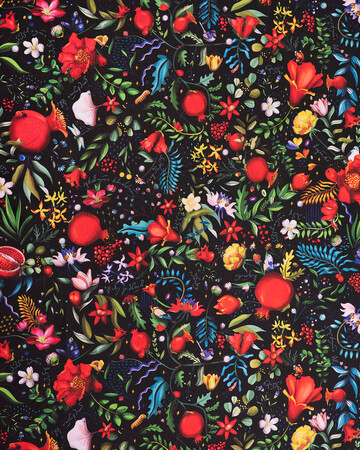 Tablecloth - Pomegranates Garden - Black, Material: Polyester, Size: 330x140, 4 image
