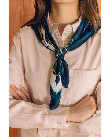 Silk Scarf - The Nino of Cappadocia - Blue, 3 image