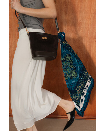 Silk Scarf - The Nino of Cappadocia - Blue, 4 image