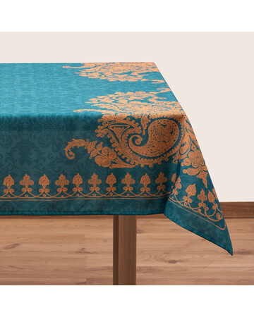Tablecloth - Bagrationi - Turquoise, Material: Polyester, Size: 210x140