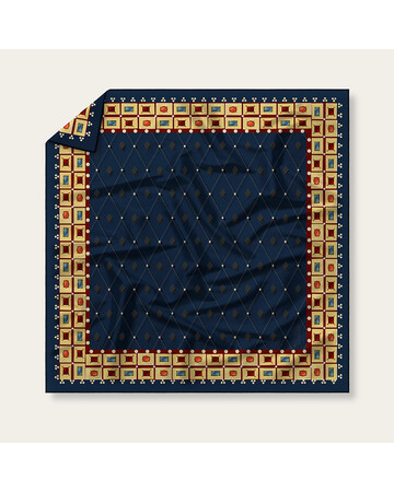 Silk Scarf - Tamar - BlueTabla, Scarf size: 65 x 65 cm