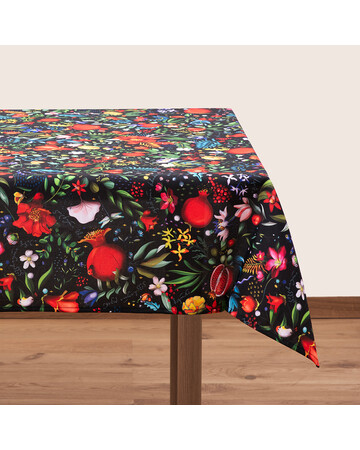 Tablecloth - Pomegranates Garden - Black, Material: Polyester, Size: 280x140