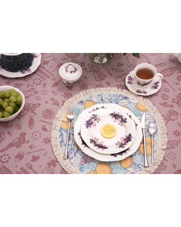 Placemats - Lemon Blue - Round 2 Pc, 5 image