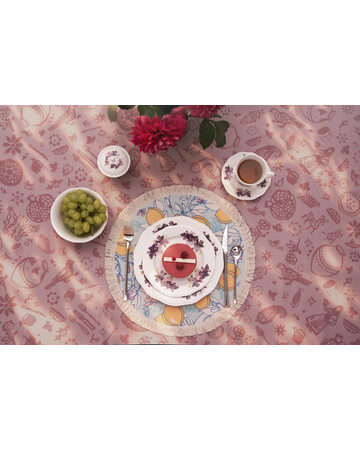 Placemats - Lemon Blue - Round 2 Pc, 4 image