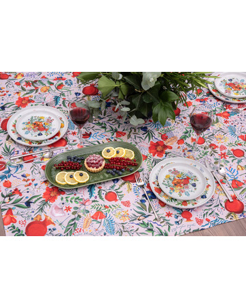 Tablecloth - Pomegranates garden - White, Material: Polyester, Size: Round - 170 სმ , 11 image