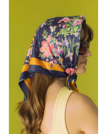 Scarf - Georgian Flora - Blue, 5 image