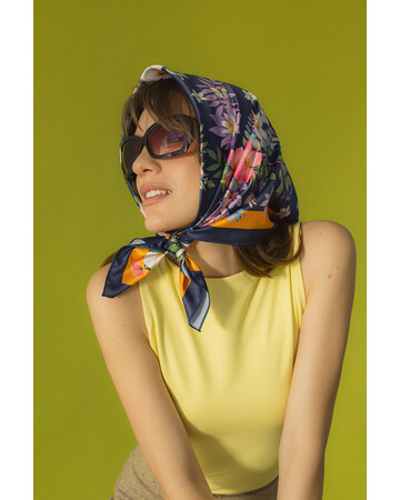Scarf - Georgian Flora - Blue, 2 image