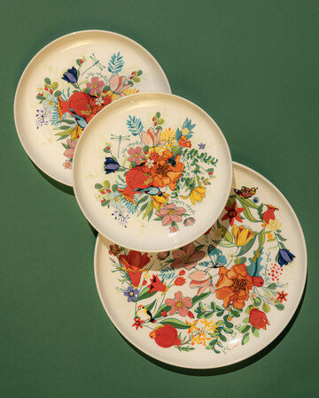Plate - Pomegranates garden - 2pcs, Size : 19 cm, 3 image