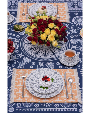 Tablecloth - Kala - Blue, Material: Polyester, Size: 140x140, 4 image
