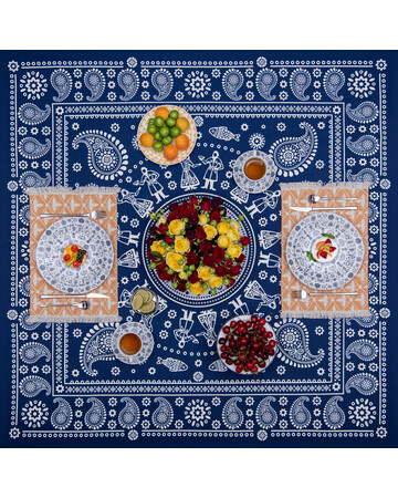 Tablecloth - Kala - Blue, Material: Cotton, Size: 210x140, 2 image