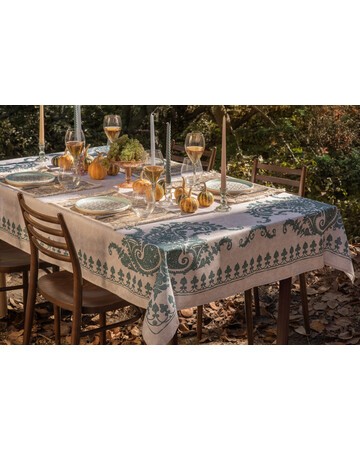 Tablecloth - Bagrationi - Beige/Turquoise, Size: 140x140, Material: Polyester , 5 image