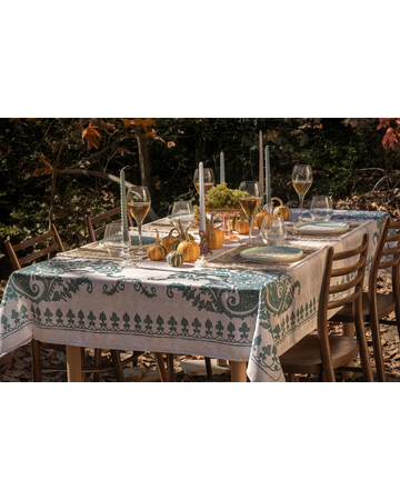 Tablecloth - Bagrationi - Beige/Turquoise, Size: 140x140, Material: Polyester , 7 image
