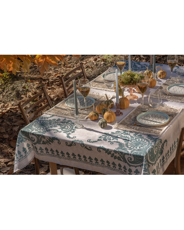 Tablecloth - Bagrationi - Beige/Turquoise, Size: 140x140, Material: Polyester , 8 image