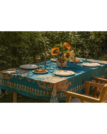 Tablecloth - Bagrationi - Turquoise, Material: Polyester, Size: 140x140, 4 image