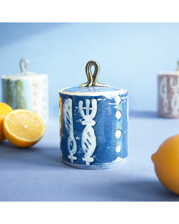 Handmade Sugar Jar - Blue - BlueTabla