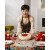 Apron - Pomegranates garden - Black, 2 image Apron - Pomegranates garden - Black, 2 image