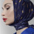 Silk Scarf - Borjghalo - Purple, Scarf size: 65 x 65 cm