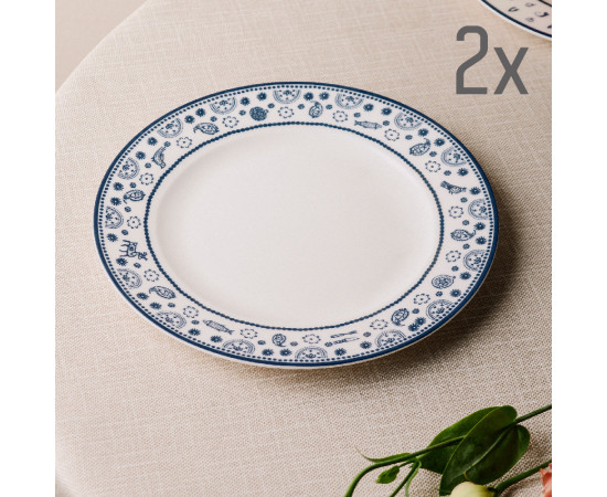 Plate (2 pcs) - Indigo - Porcelain - 25cm