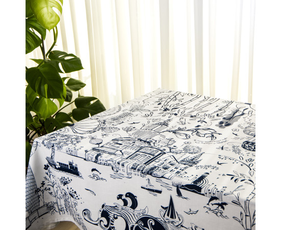 Tablecloth - Batumi - White - Polyester, ზომა: 140 x 140 სმ, Material: Polyester