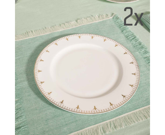 Plate (2 pcs) - Bardzimi - Porcelain - 25cm - BlueTabla