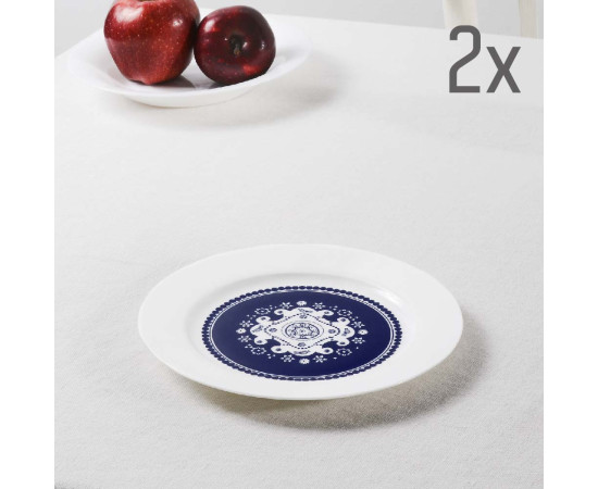 Plate (2 pcs) - Ornament - Porcelain - 20cm