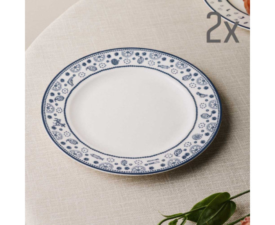 Plate (2 pcs) - Indigo - Porcelain - 20cm