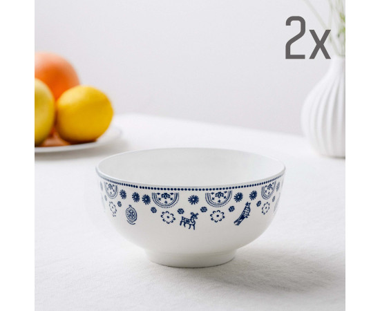 Bowl (2 pcs) - indigo - Porcelain - 11cm