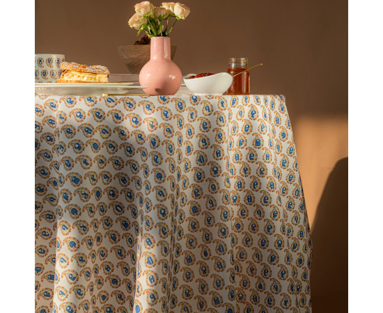 Tablecloth - Manbani - Blue, ზომა: 140 x 140 სმ, Material: Polyester