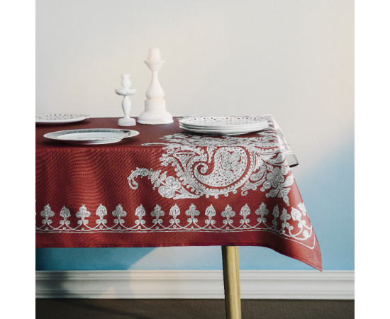 Tablecloth - Bagrationi - Red, ზომა: 210 x 140 სმ, Material: Polyester