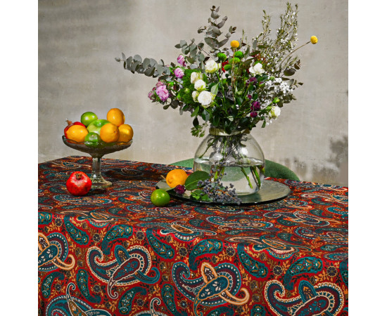 Tablecloth - Paisley - Red, ზომა: 210 x 140 სმ, Material: Polyester