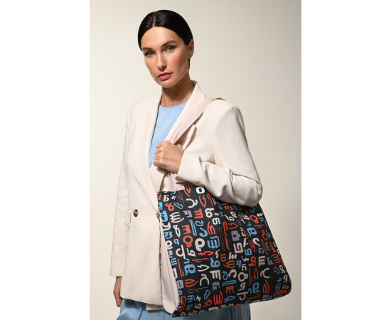Tote bag  - Alphabet - Blue
