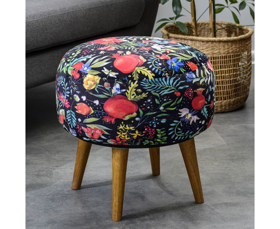 Pouf - Pomegranates garden - Black