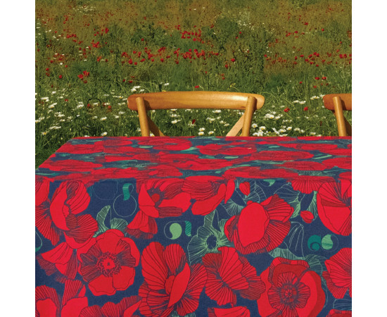 Tablecloth - Poppy - Black, ზომა: 140 x 140 სმ, Material: Polyester