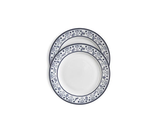 Plate (2 pcs) - Indigo - Porcelain - 20cm