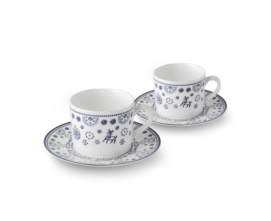 Cup (2 pcs) - Indigo - Porcelain - 7cm