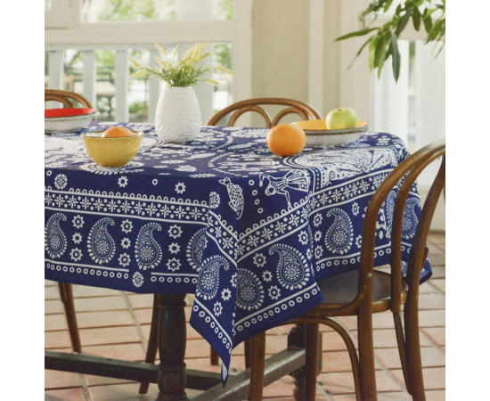 Tablecloth - Kala - Blue, ზომა: 210 x 140 სმ, Material: Cotton