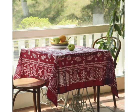 Tablecloth - Kala - Red, Size: 140 x 140 cm, Material: Cotton