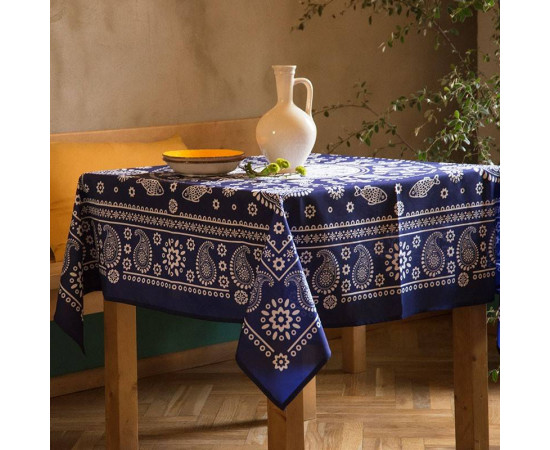 Tablecloth - Kala - Blue, Size: 140 x 140 cm, Material: Cotton