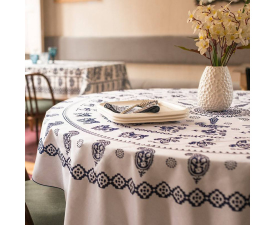 Tablecloth - Metekhi - White, Size: 140 x 140 cm, Material: Cotton