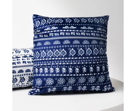 Pillow Case - Blue Tablecloth - Blue - BlueTabla, Pillow: Without pillow