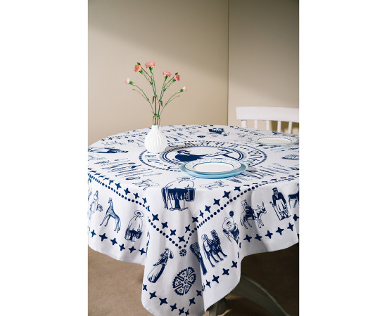 Tablecloth - Pirosmani - White - Polyester, ზომა: 140 x 140 სმ, Material: Polyester