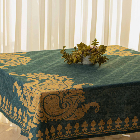 Tablecloth - Bagrationi - Turquoise - Polyester, ზომა: 210 x 140 სმ, Material: Polyester, 3 image