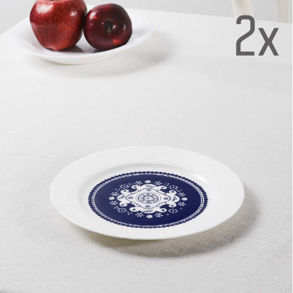 Plate (2 pcs) - Ornament - Porcelain - 20cm