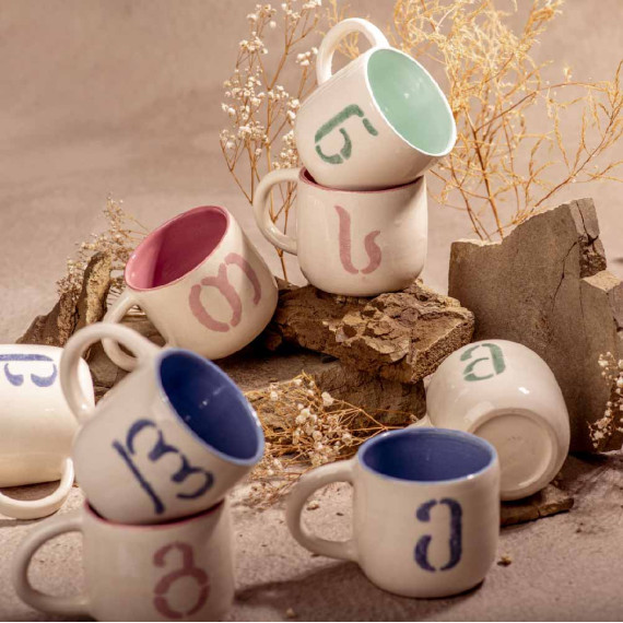 Handmade Mug - Alphabet, bluetabla: ა, 4 image