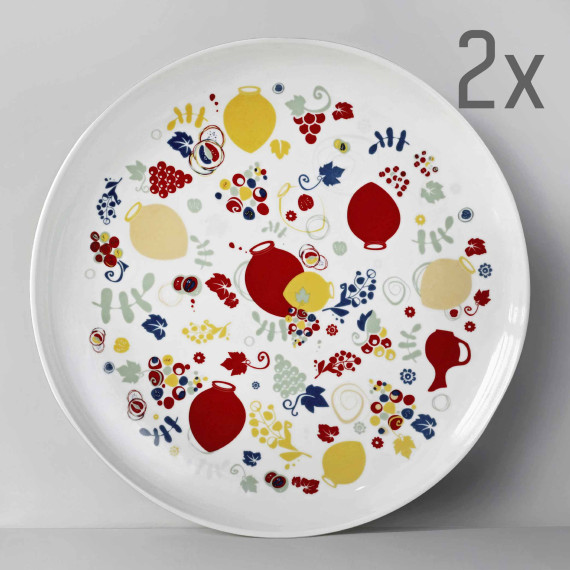Plate (2 pcs) - Qvevrebi - 24cm, 2 image Plate (2 pcs) - Qvevrebi - 24cm, 2 image