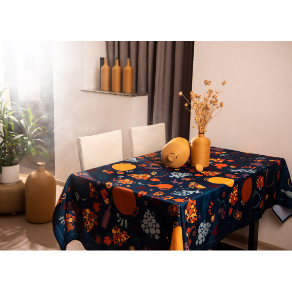 სუფრა - ქვევრები - ლურჯი, ზომა: 140 x 140 სმ, აირჩიეთ მასალა: ბამბა, 2 სურათი სუფრა - ქვევრები - ლურჯი, ზომა: 140 x 140 სმ, აირჩიეთ მასალა: ბამბა, 2 სურათი