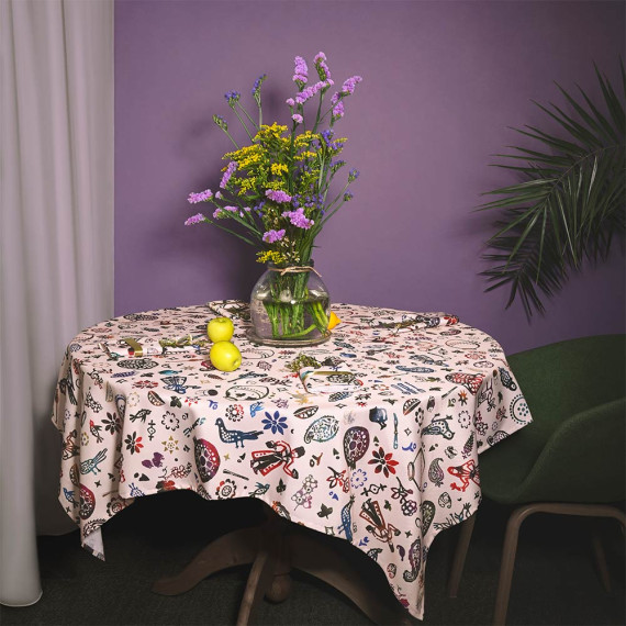 Tablecloth - Qimerioni, ზომა: 140 x 140 სმ, Material: Polyester, 5 image Tablecloth - Qimerioni, ზომა: 140 x 140 სმ, Material: Polyester, 5 image